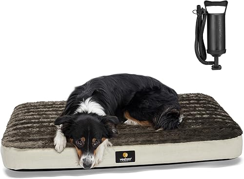 Veehoo Cama inflable para perros grandes, cama lavable para perros con colchón de aire para perro, cama indestructible y duradera para perros para