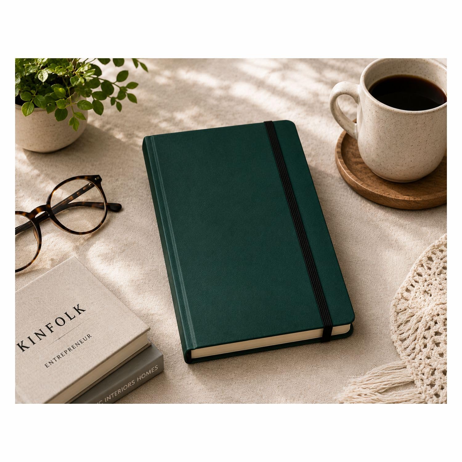 COI Green Diary 240 Pages, Hardcover, Un - Ruled Pages, 5.5 x 8.25-Inch for Men & Women…