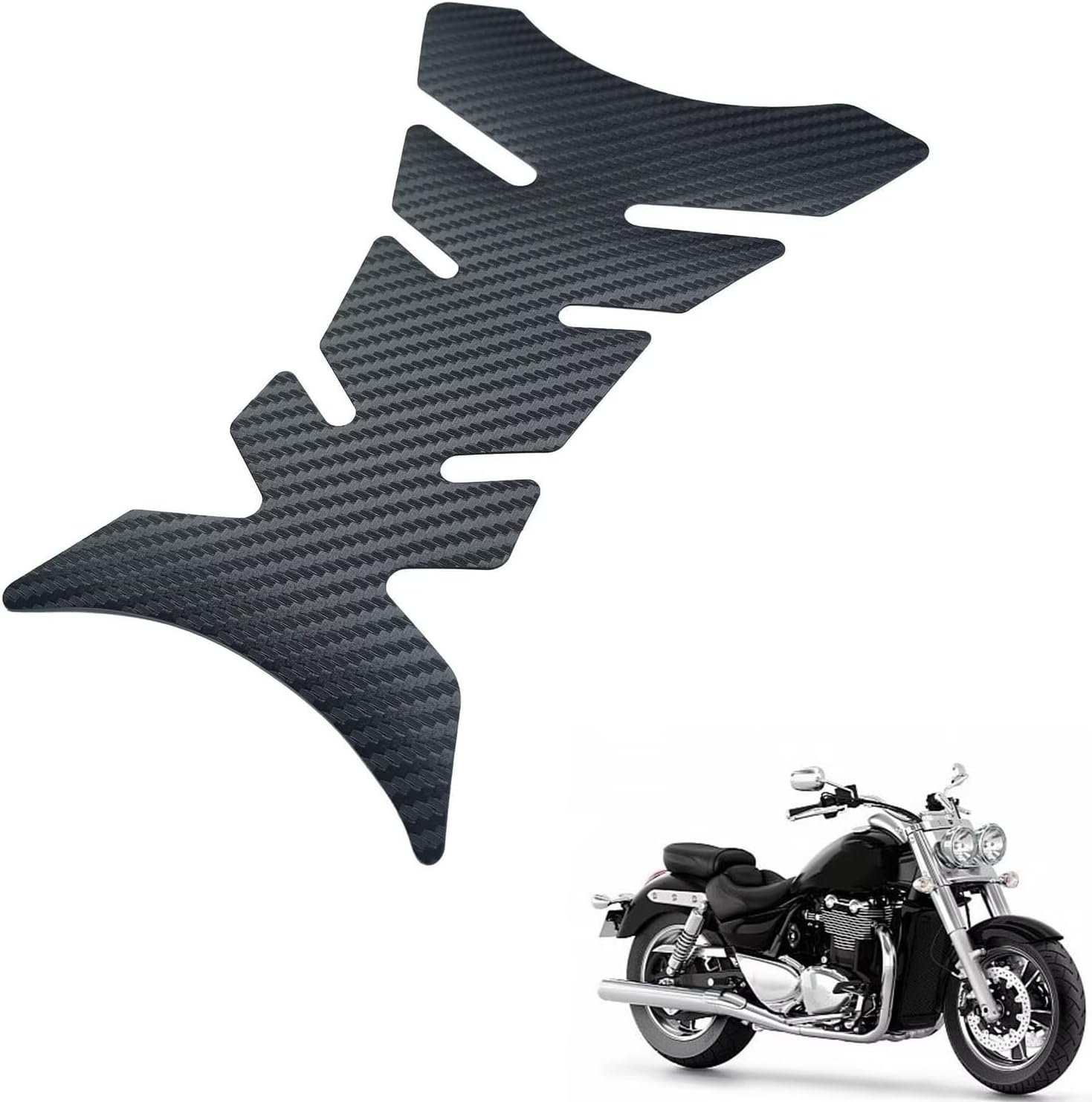 generic motorcycle tank protector Compatible with Triumph Thunderbird 1950-Present,Accessory modification, 1PCS Fuel tank decoration Carbon Fiber(black)