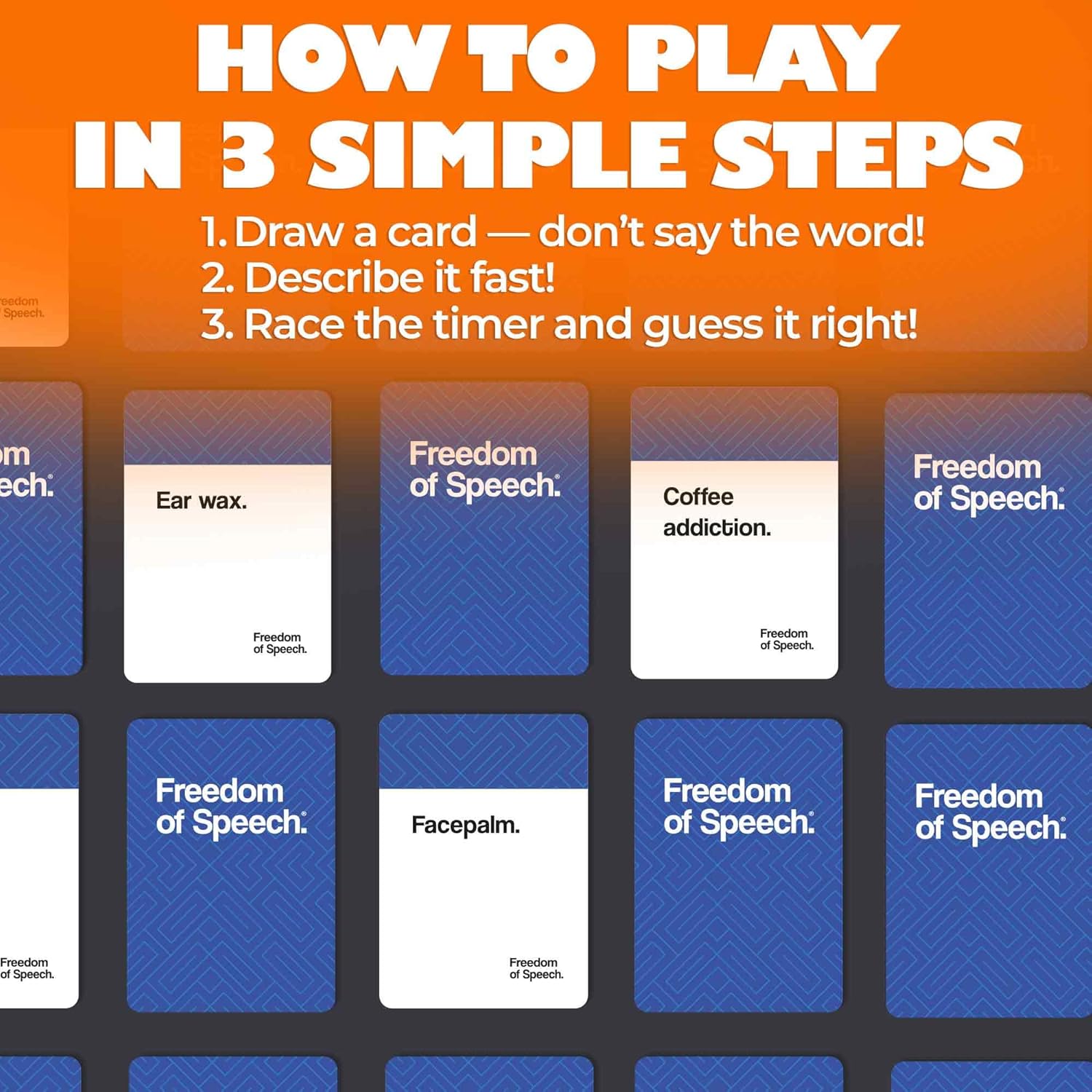 QUOKKA Freedom of Speech Card Board Game - Family Edition - Fast-Paced | Guess The Word | Easy to Play - Party Game for Game Night