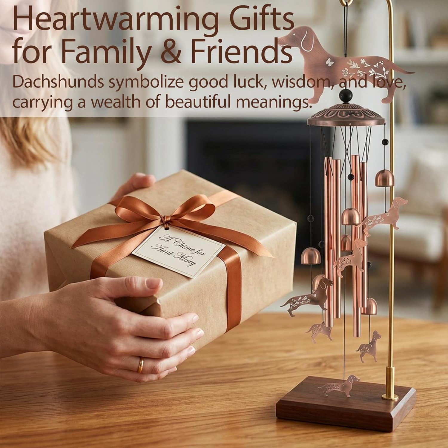 Dachshund Dog Wind Chimes for Outside Windchimes Outdoor/Indoor, Home, Lawn, Porch, Yard Decorations