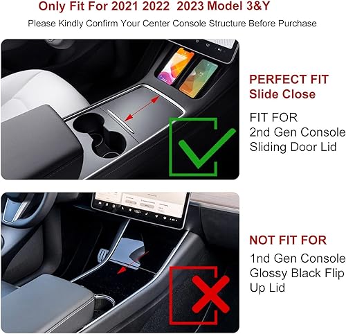 Miniatura 2 de Xotic Tech - Bandeja organizadora de consola central interior, reposabrazos negro, capa de ABS, caja de almacenamiento con cajones ocultos +