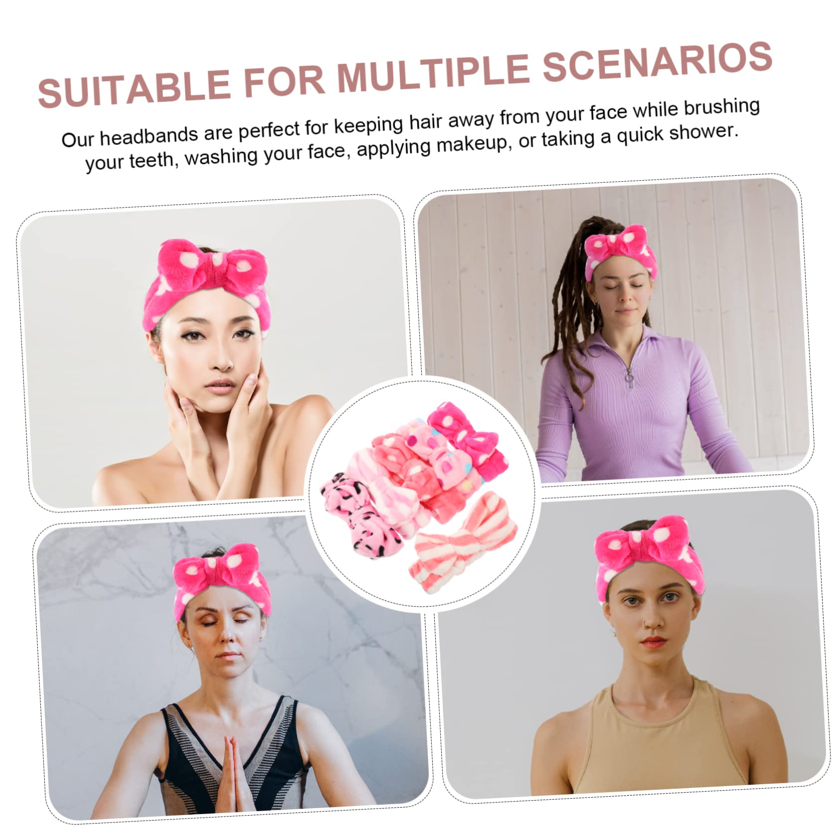 FRCOLOR 3 Set Di Fasce Per in Pile Di Corallo Fasce Per Da Spa Per Donne Per Per Il Trucco Set Di Per Per La Della Pelle 6 Pezzi * 3