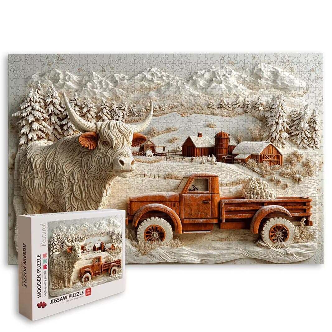 Puzzle Highland Cow, Puzzle 5000 Piezas, Rompecabezas, Regalo Mujer -8214