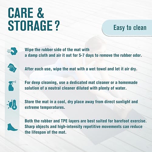 Miniatura 8 de UMINEUX Tapete de yoga extra grueso, 25 pulgadas (0.394 in), goma natural y TPE antideslizante con correa para mujeres y hombres, tapete de