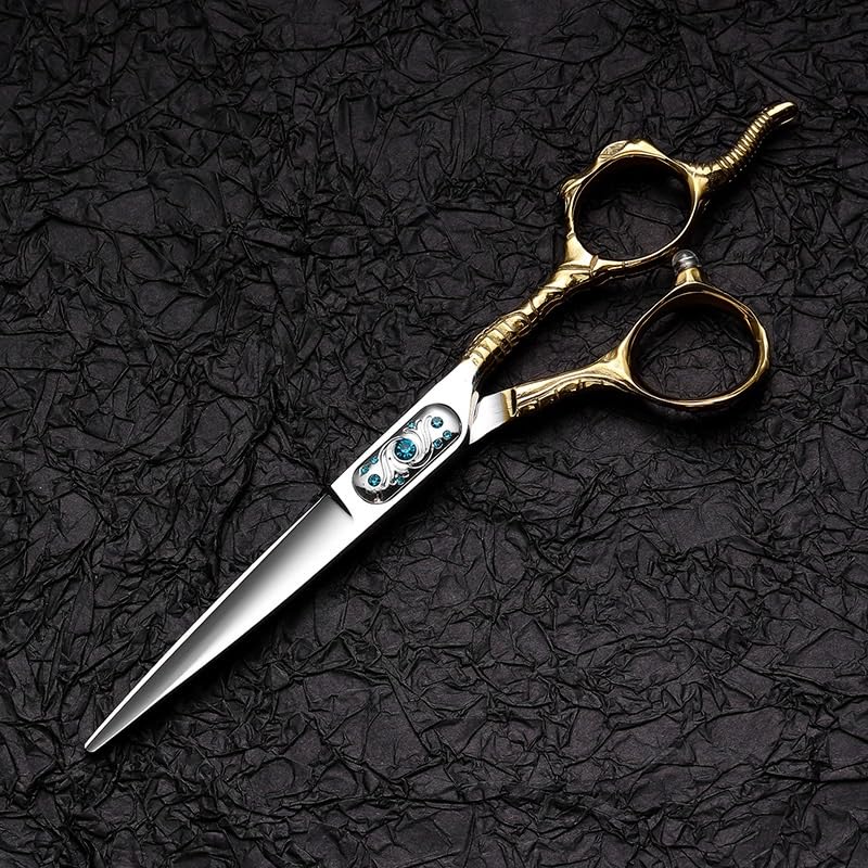 Tijeras para Cortar el Cabello, Tijeras de peluquería de 6 Pulgadas, Tijeras Planas de Acero Inoxidable, Tijeras de Dientes Finos, Juego de Tijeras Especiales para barbería