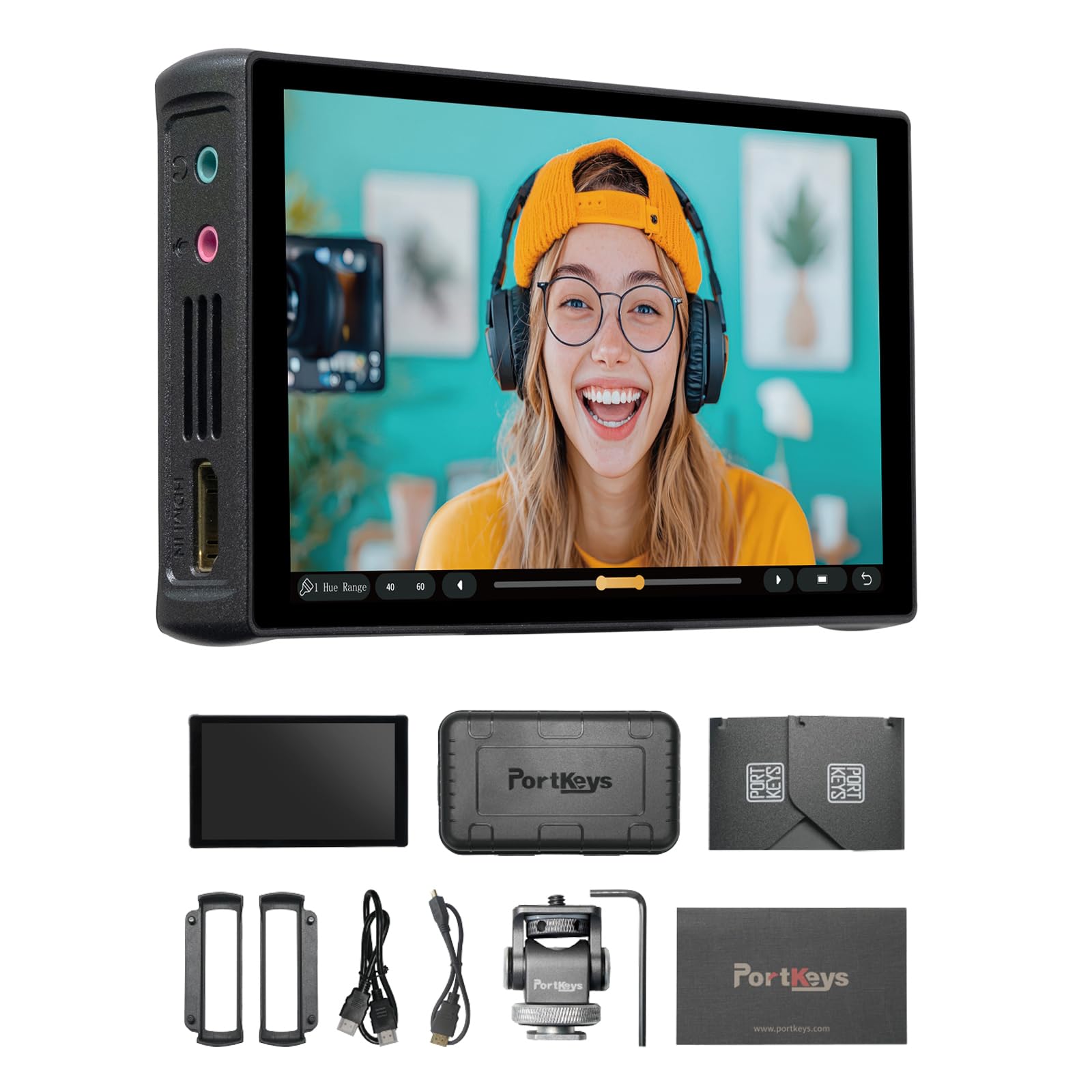 Portkeys PT5 III Moniteur Caméra - Écran IPS Full HD Touch, Waveform et Histogramme, Fausses Couleurs 3D LUT Compatible,