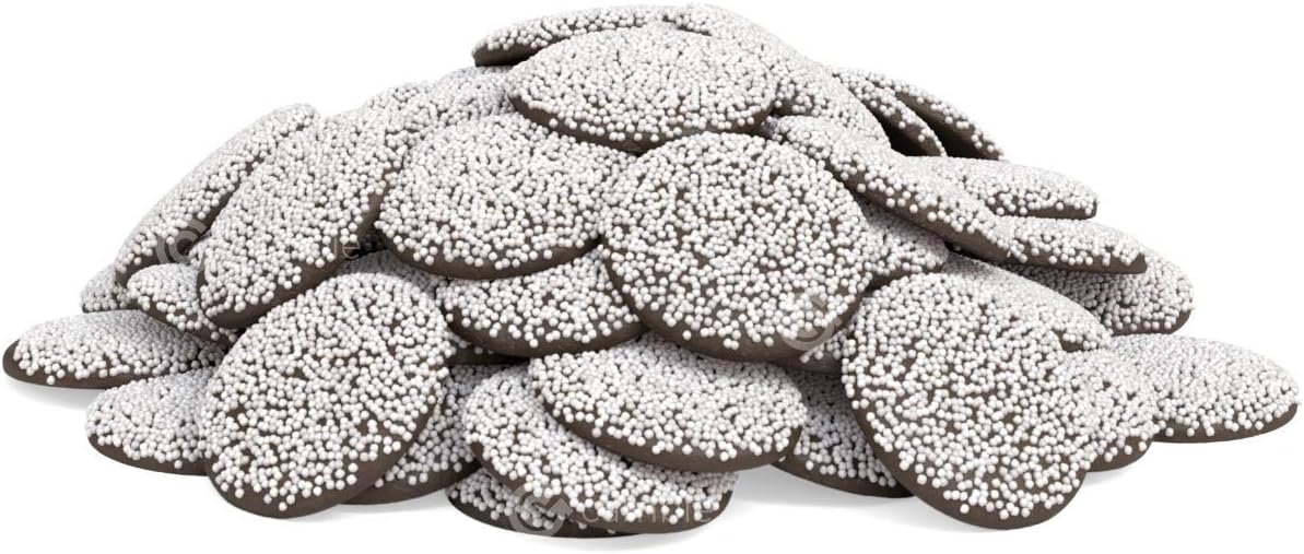 Dark Chocolate Nonpareils by Cambie | Decadent Semisweet Chocolate with White Nonpareils | Gourmet Chocolate in a Resealable Stand Up Pouch (2 lb)