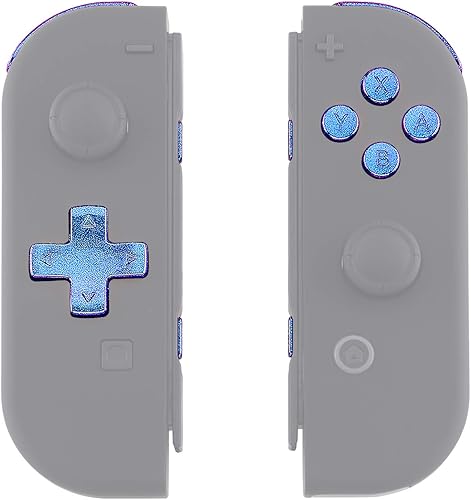 Miniatura 7 de Chameleon Purple Blue D-pad ABXY Keys SR SL L R ZR ZL Botones de disparo, juego completo de botones de repuesto para Nintendo Switch y OLED Joycon