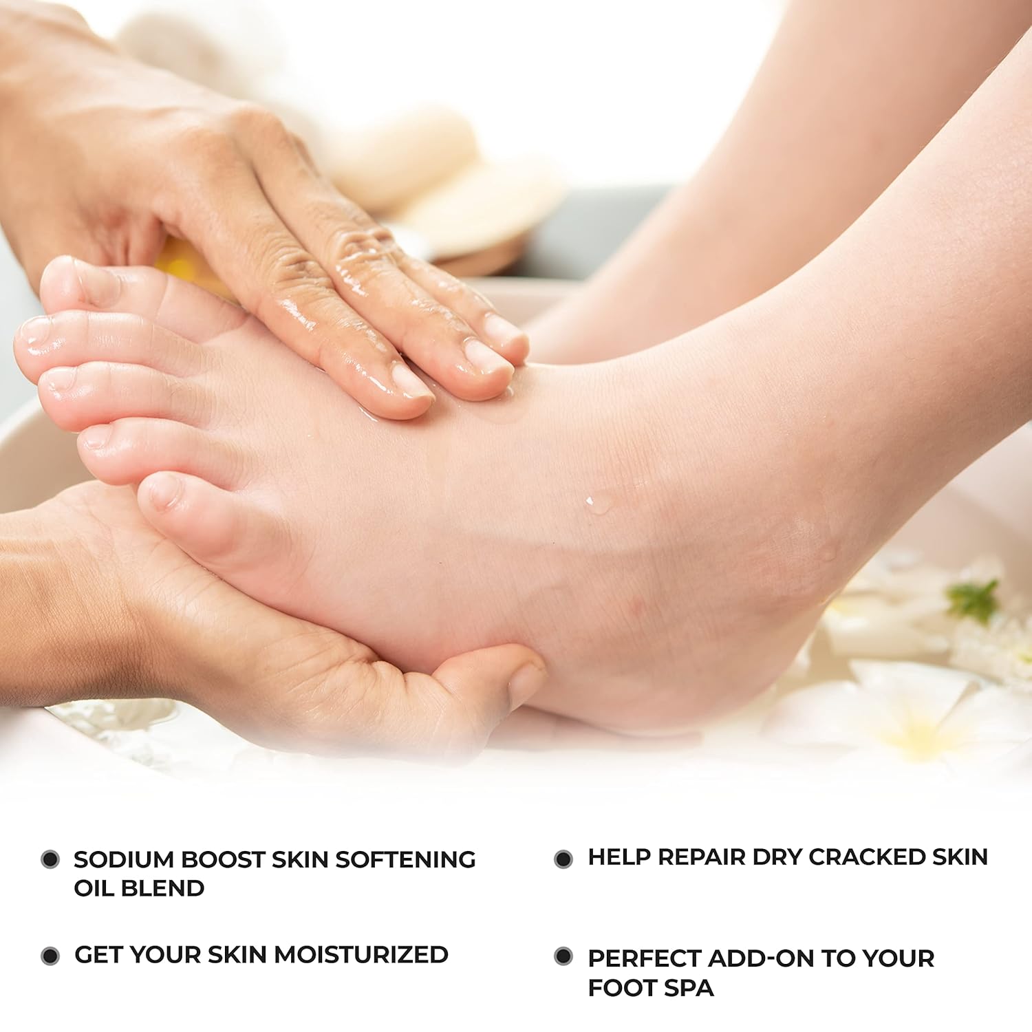 Best Moisturizer for Dry Skin on Feet & Body | Sodium Boost Softening Oil | Natural Skincare Products for Women Men & Teens with Itchy Sensitive Combination Skin | Add to Bathtub Routine or Foot Spa - Image 5
