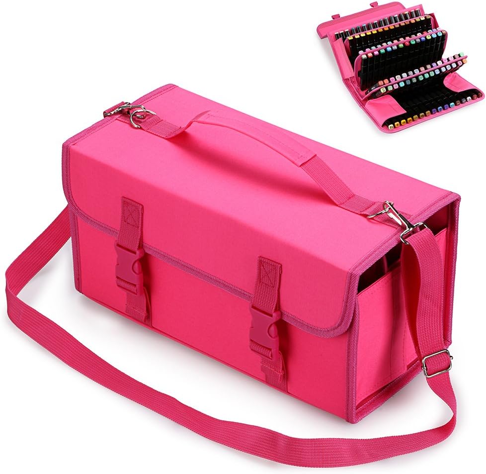 BTSKY New 120 Slots Marker Case Lipstick OrganizerCanvas