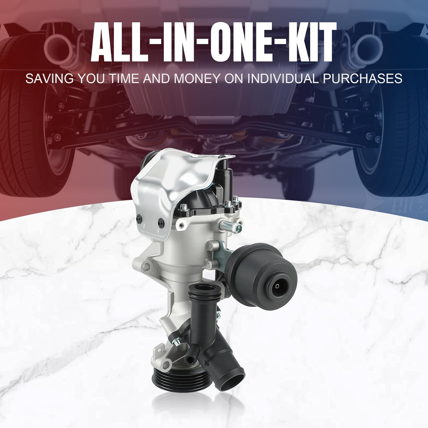 AUTOKAY 2702000801 Engine Water Pump W/Pulley & O-Ring [4,6Cyl 2.2 2.3 2.4 2.8 3.0 4.5L] Compatible with Mercedes-Benz [W115 W114 W123] 220, 220D, 250, 250C, 280C, 280S, 280SL, 300D, 300SD
