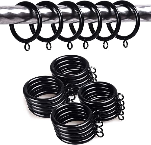 Miniatura 5 de Paquete de 36 ojales deslizantes de 1.496 in de diámetro interior de metal, color negro