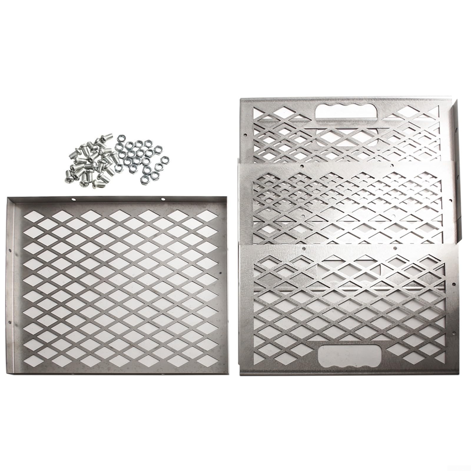 Holzkohle Feuerraumkorb für Oklahoma für Longhorn für BANDERA Offset Smoker Edelstahl 3in1 für Combo mit vertikalem Griff Deckelriegel 1 Packung