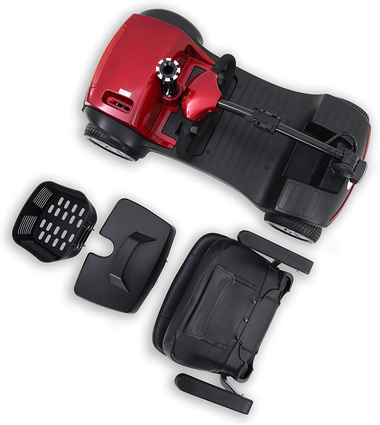 Artiron Outdoor Compact Mobility Scooter Electric Powered Mobile Wheelchair Folding, Collapsible and Compact for Travel, 4 Wheel (Red) : Health & Household