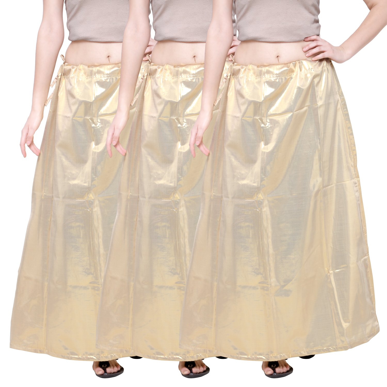 Ziya Gold Shimmer Petticoat Pack of 3 Amazon.in Clothing & Accessories