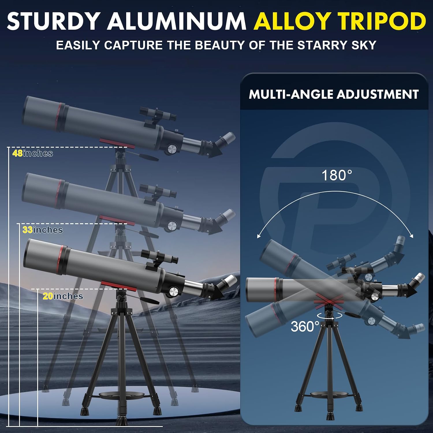 Telescope for Adults High Powered: 90mm Aperture 600mm Astronomy Telescopes for Observing Moon and Stares