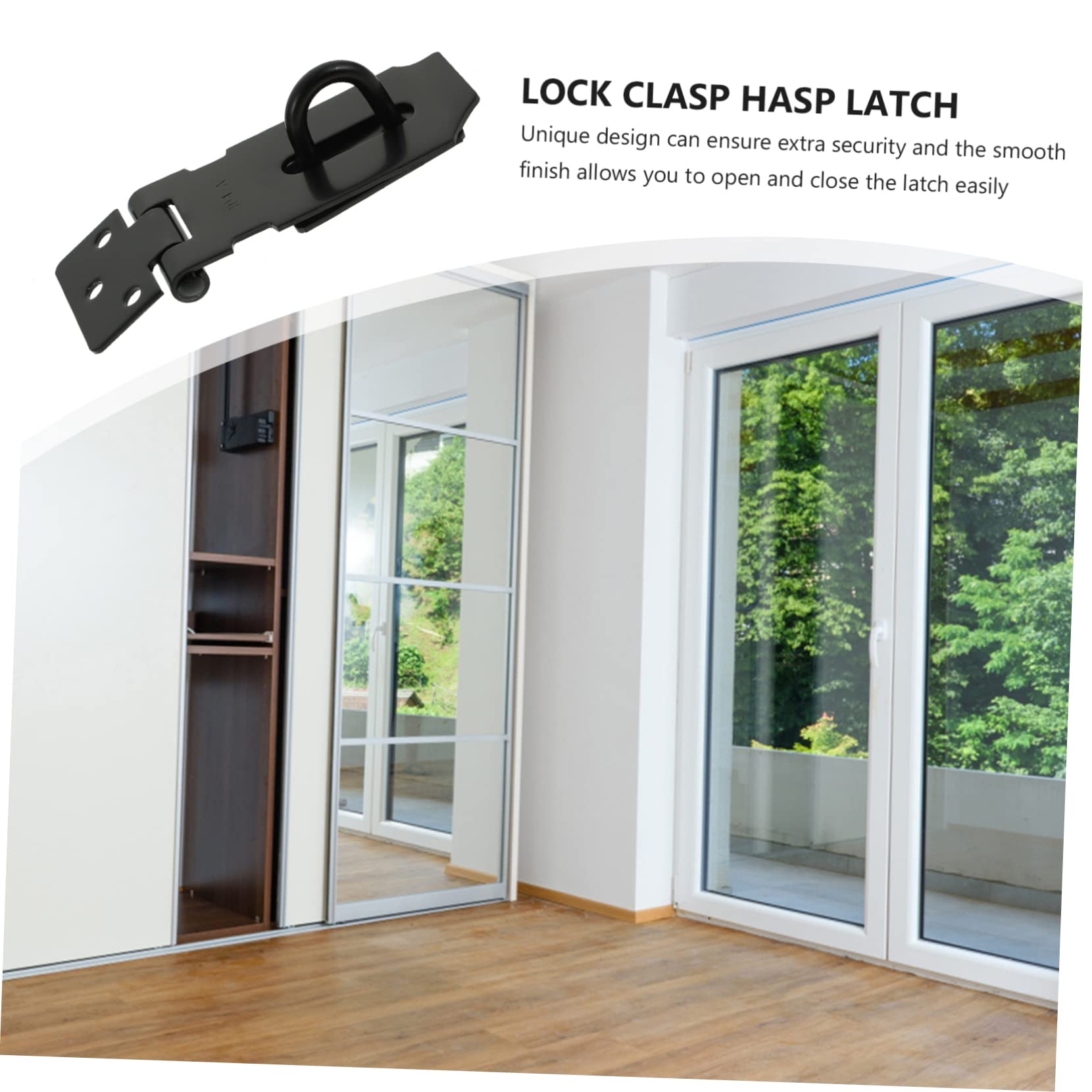 Lucchetto a catena for porta, 10 set Graffette for fibbia in acciaio inossidabile Lucchetto a catena for porta resistente Lucchetto for carichi pesanti Lucchetti Hasp Serratura for armadio Cancello Se