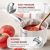 Vista 7 de SUNHOUSE Sartén de acero inoxidable de 3 cuartos con tapa, sin PFOA, sartén de acero inoxidable, base de inducción de unión de impacto avanzada