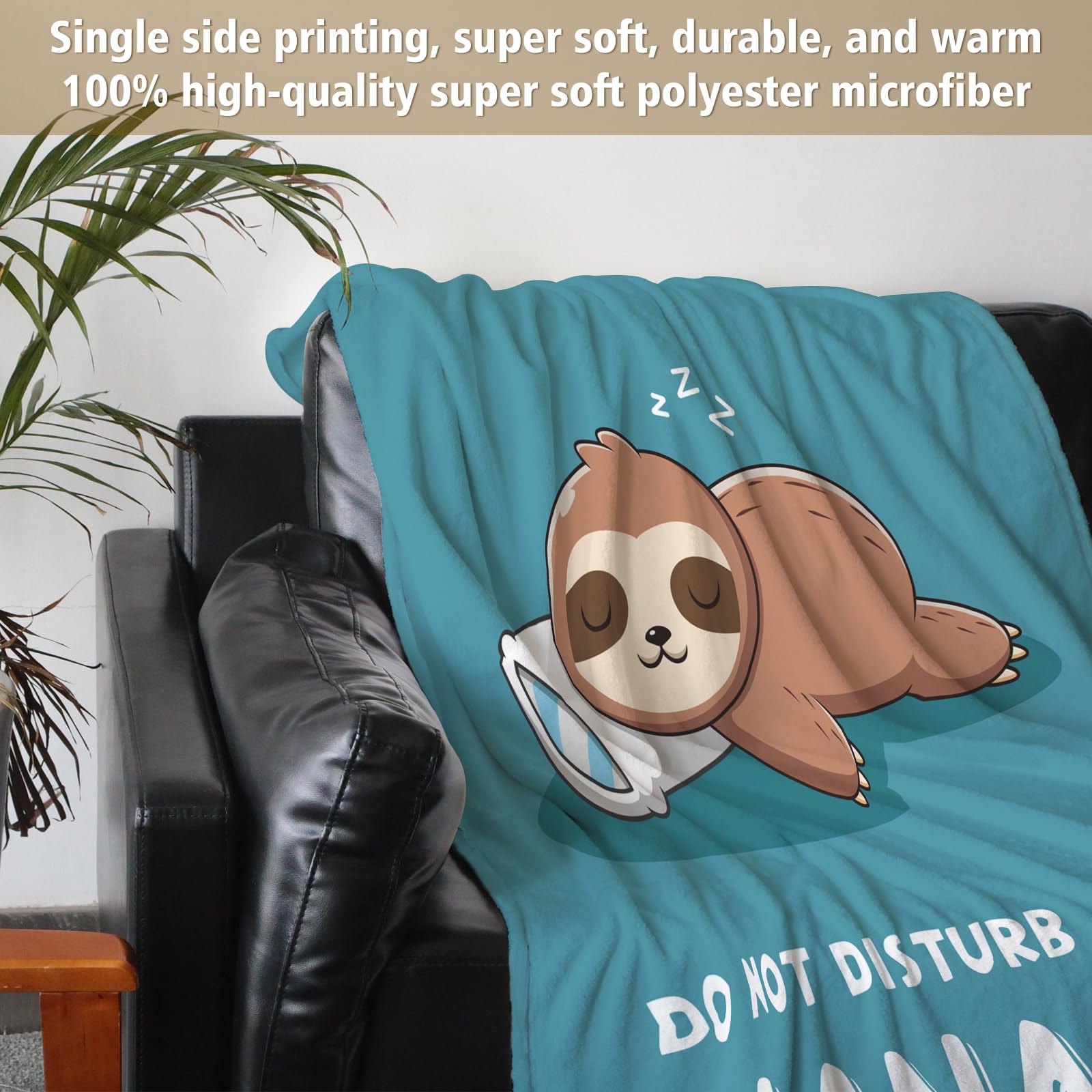 Funny Nana Gifts for Mothers Day, Nana is Charging Sloth Blanket, Nana Birthday Gifts, Gifts for Nana from Grandkids for Mothers Day Christmas, Soft Sloth Throws Blankets for Nana 60"X50"