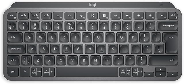Logitech MX Keys Mini Minimalistyczna Bezprzewodowa Podświetlana Klawiatura, Kompaktowa, Bluetooth, USB-C, Zgodna z Apple macOS, iOS, Windows, Linux, Android - Ciemno szary