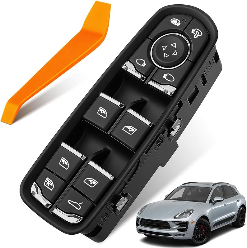 Interruptor do vidro elétrico Dacall dianteiro esquerdo para Porsche Cayenne e Macan – 1 unidade
