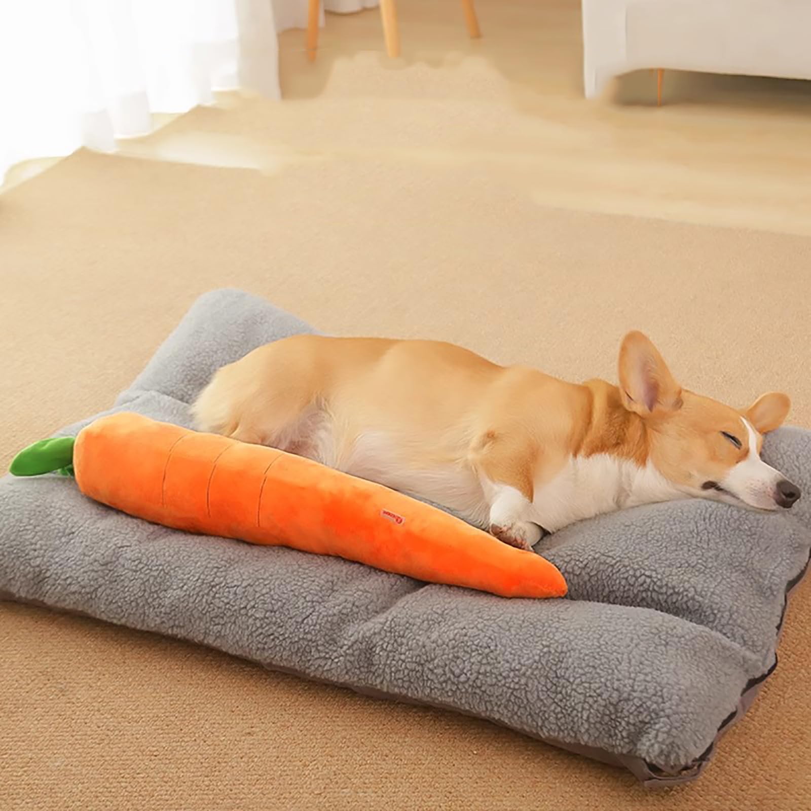 Generico Dog Toy - Carota gigante calmante per cani, carote ripiene giganti, giocattolo per animali domestici, robusto peluche multi-cigolii, per cani di taglia piccola, media e grande