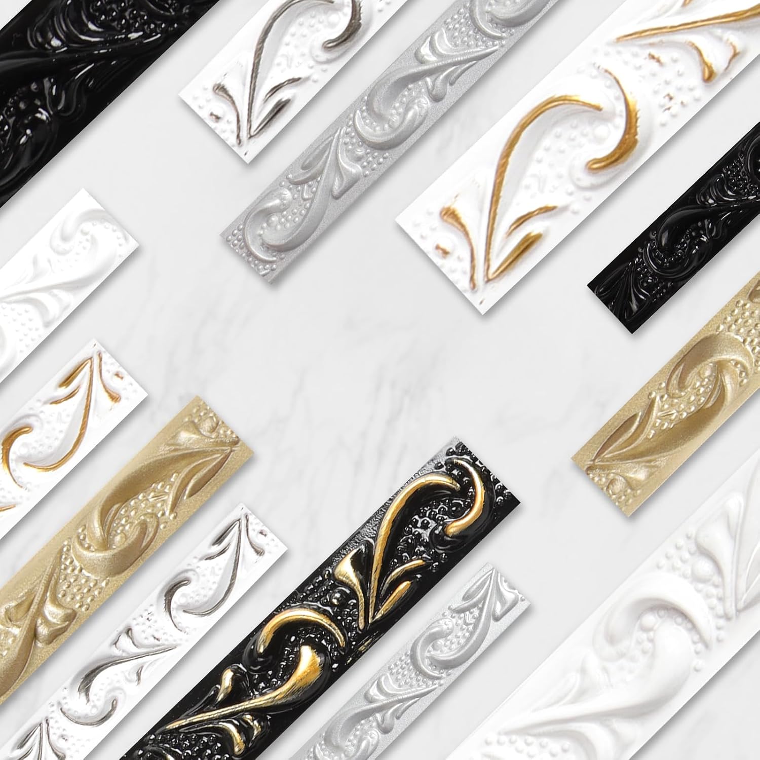 118in Flexible Wall Trim, Peel and Stick Wall Molding, Suitable for Cabinets, Walls, Home Decoration (Champagne Gold, 2CM)