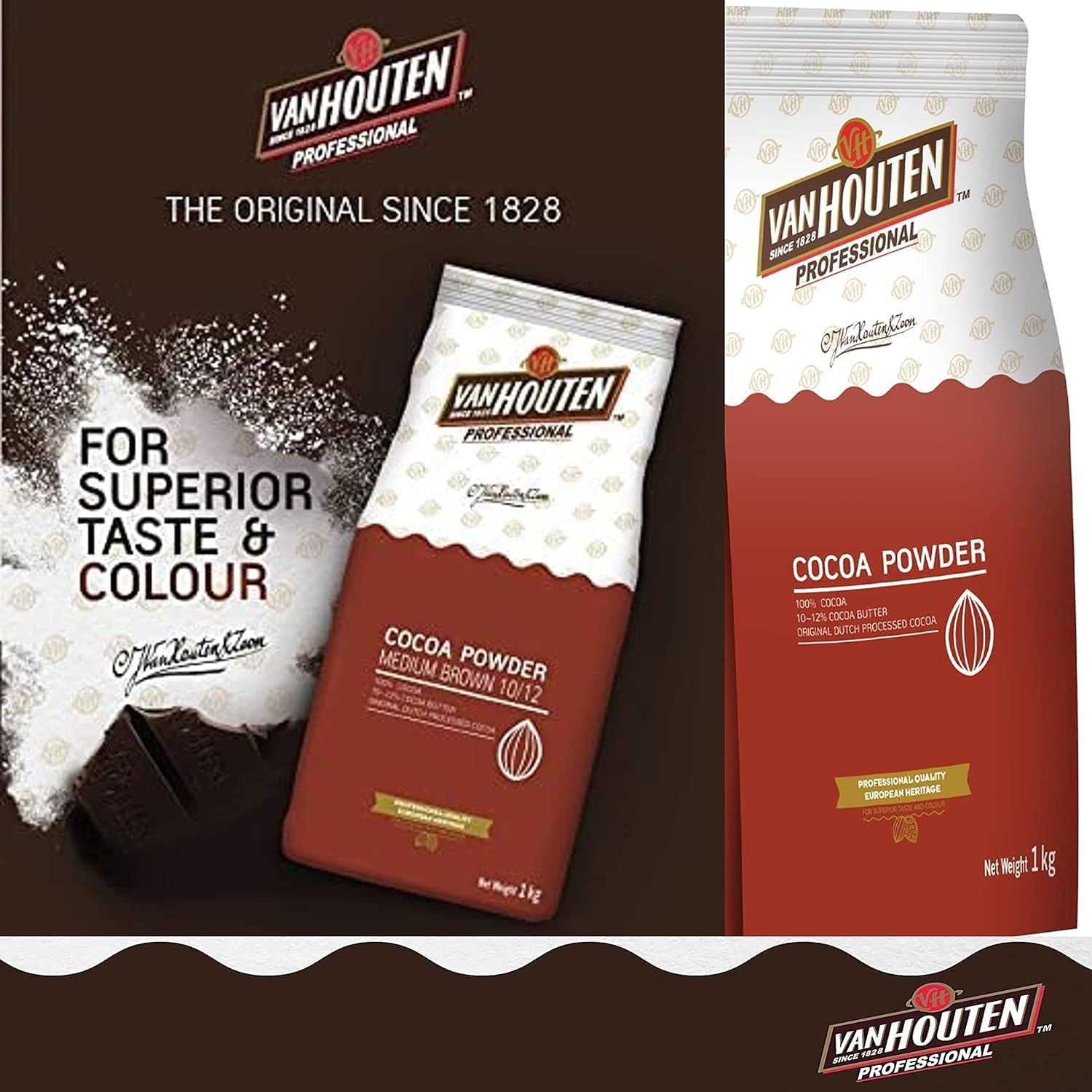 EXCEL ENTERPRISES Vanhouten Professional Medium Brown Cocoa Powder, 1kg - Image 2 thumbnail