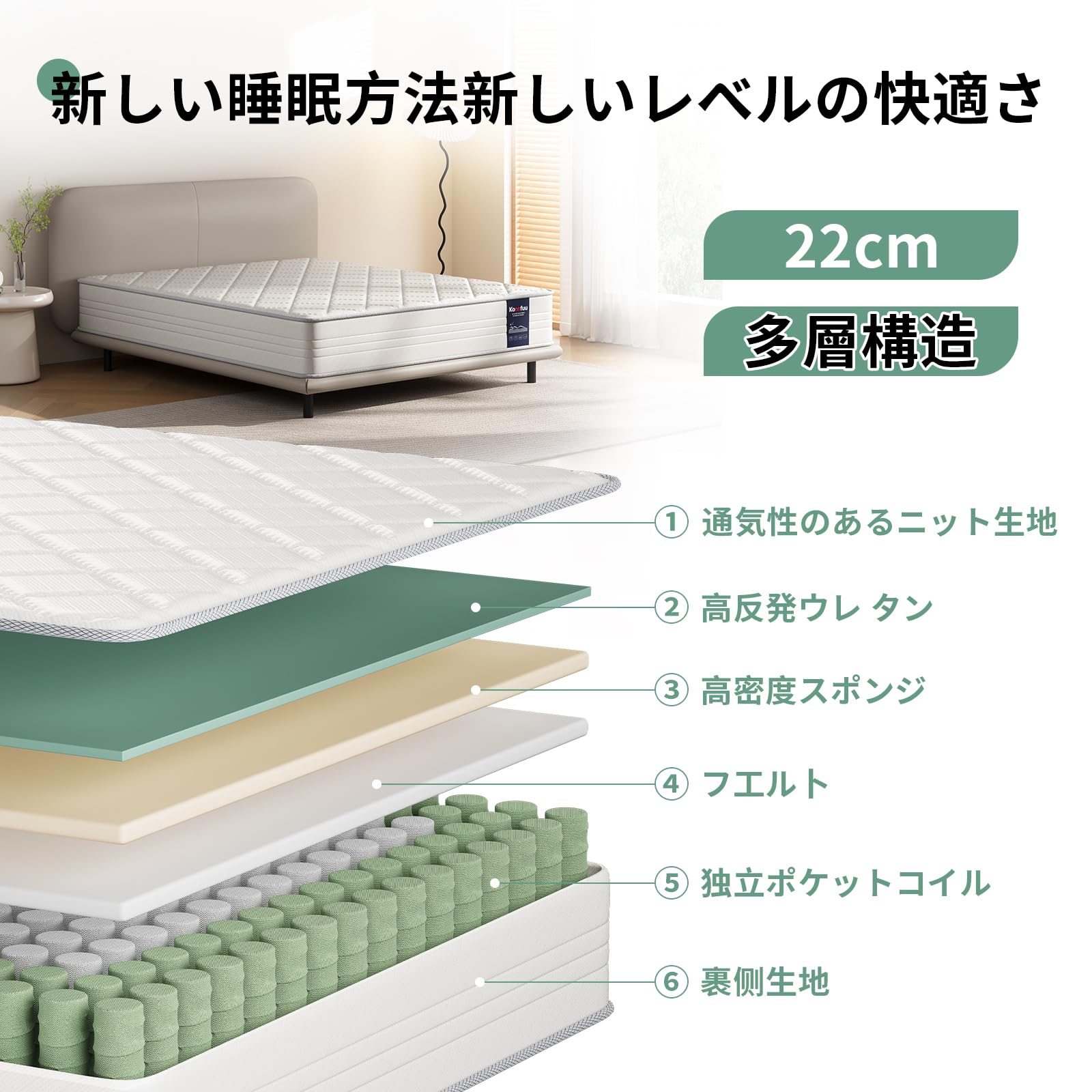 マットレス セミダブル 極厚22cm 【公式通販】