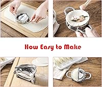 Vista 3 de Máquina para hacer albóndigas de acero inoxidable, molde de prensa de empanada de gyoza para pasteles, herramientas de pastelería para ravioles, 1