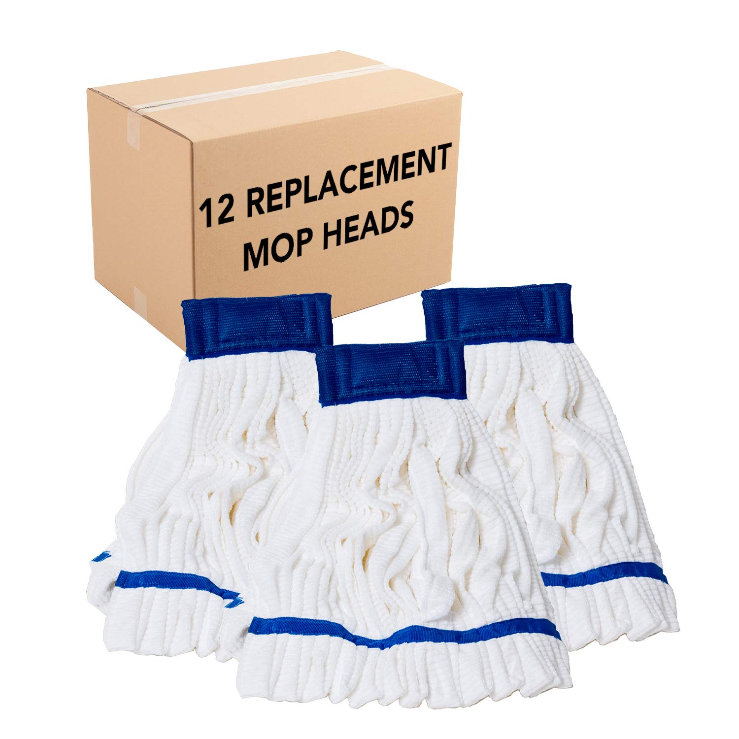 Arkwright Microfiber Tube Mop Head Replacement - (Bulk Case of 12) Heavy Duty, Lint Free, Super Absorbent &amp; Bleach-Safe, Janitorial Essential for Commercial &amp; Industrial Floor Cleaning, 11 oz, White