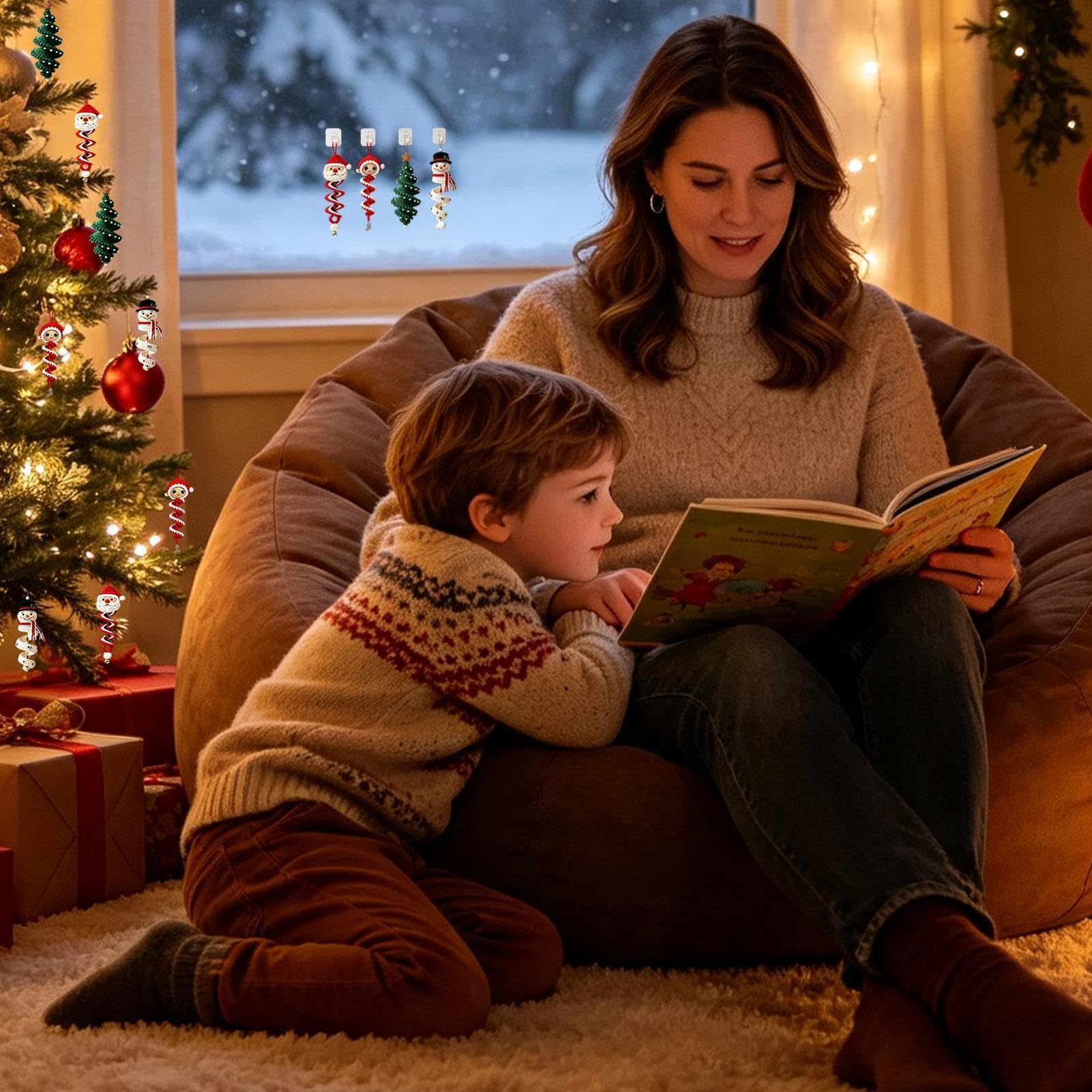 Genérico Kit Crochet Navideño Espirales para Pared del Hogar Festivo