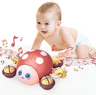 JERICETOY Ladybug Crawling Musical Toys with Light Dancing Educational Learning Activity Toys Infant Early Development Toy for 1 2 3 Year Old Baby Toddlers Boys Girls
