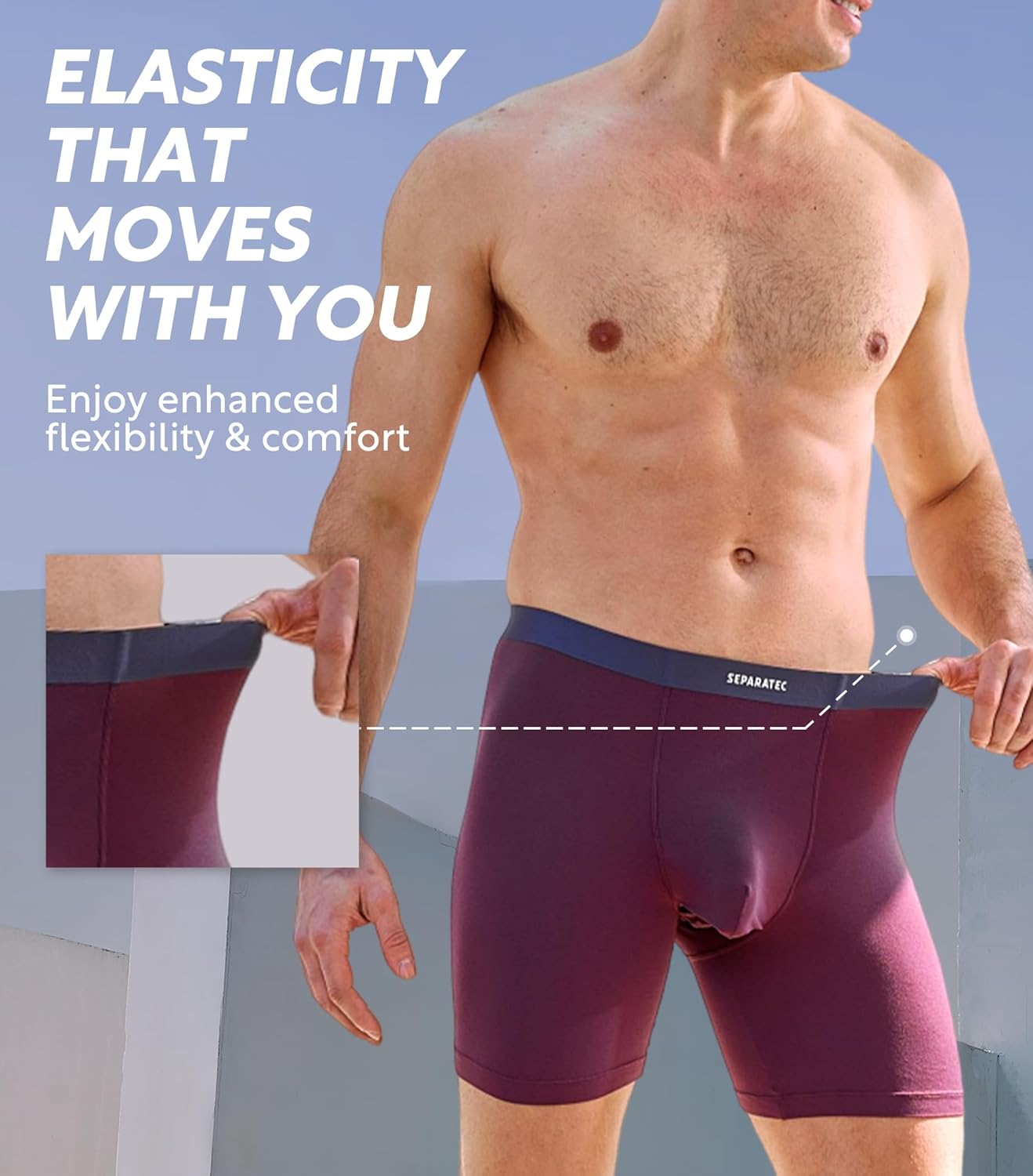 Separatec Mens Seamless Waistband Boxer Briefs Rayon Made from Bamboo Soft Breathable Underwear for Men 4 Pack - Image 7