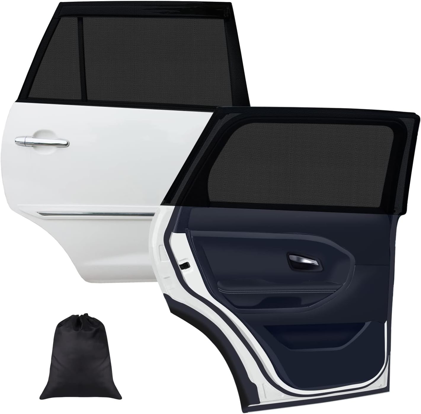 ERJOBA Auto Sonnenschutz 2er Set - UV Schutz Für Seitenfenster, Atmungsaktives Mesh