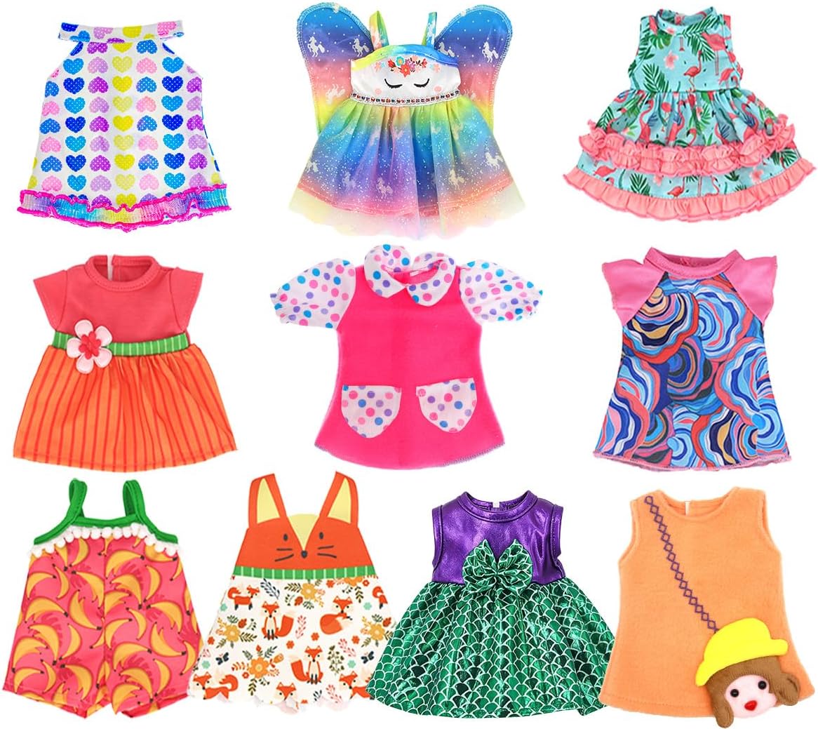 ebuddy 10 Conjuntos de Vestidos de Ropa para Muñecas de 10-14.5 pulgadas (Conjuntos de Moda)