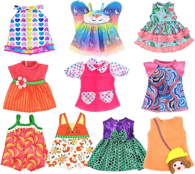 ebuddy 10 Conjuntos de Vestidos de Ropa para Muñecas de 10-14.5 pulgadas (Conjuntos de Moda)