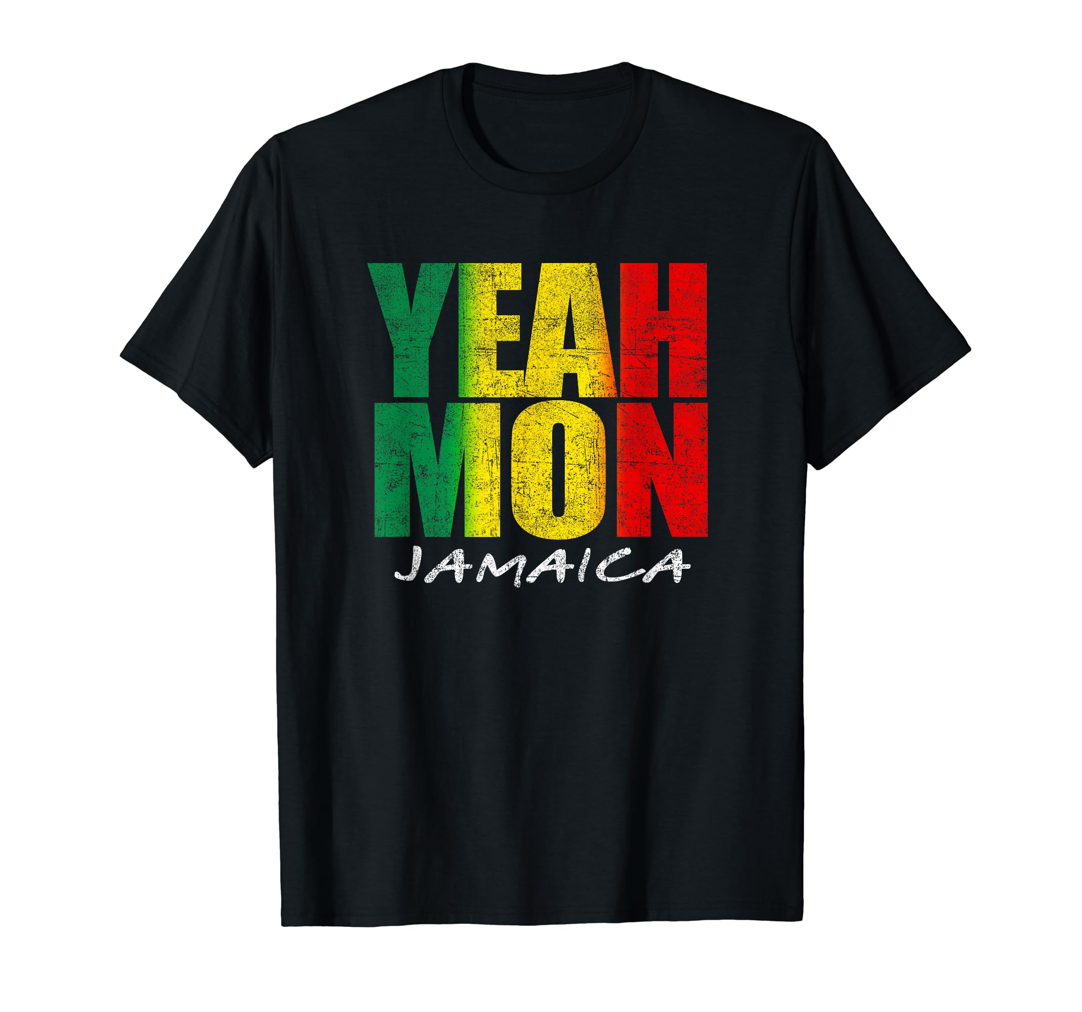 Jamaica Vacation Beach Souvenir ShirtsYeah Mon Retro Jamaica Reggae Mens Womens Jamaican Souvenir T-Shirt