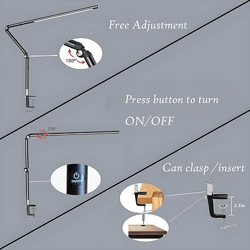 Miniatura 4 de Aluminum LED Desk Lamp with Super Long Arm, Adjustable Nails Light for Desk, Pro Nail Desk Lamp with 2 in 1 clamp, Suitable fo Nail Beauty, Home