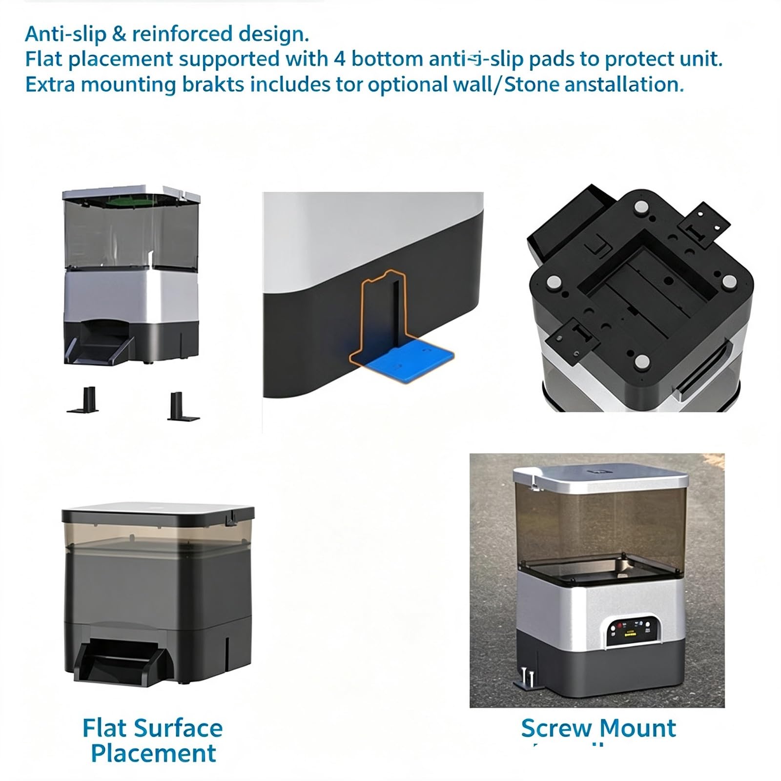Alimentatore Automatico For Pesci Da Laghetto (a Energia Solare) | Controllo Tramite App + Grande Capacità Da 4 Litri, 1–12 Dosi Al Giorno, Pellet Da 1–12 Mm(Silver)