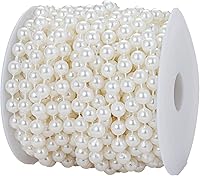 Vista 1 de 8mm Crafts Faux Pearl Beads Garland Pearl Bead Roll Strand of Pearls to Decorate Floral Centerpieces Wedding Party Favor Christmas Tree(33 Feet Ivory