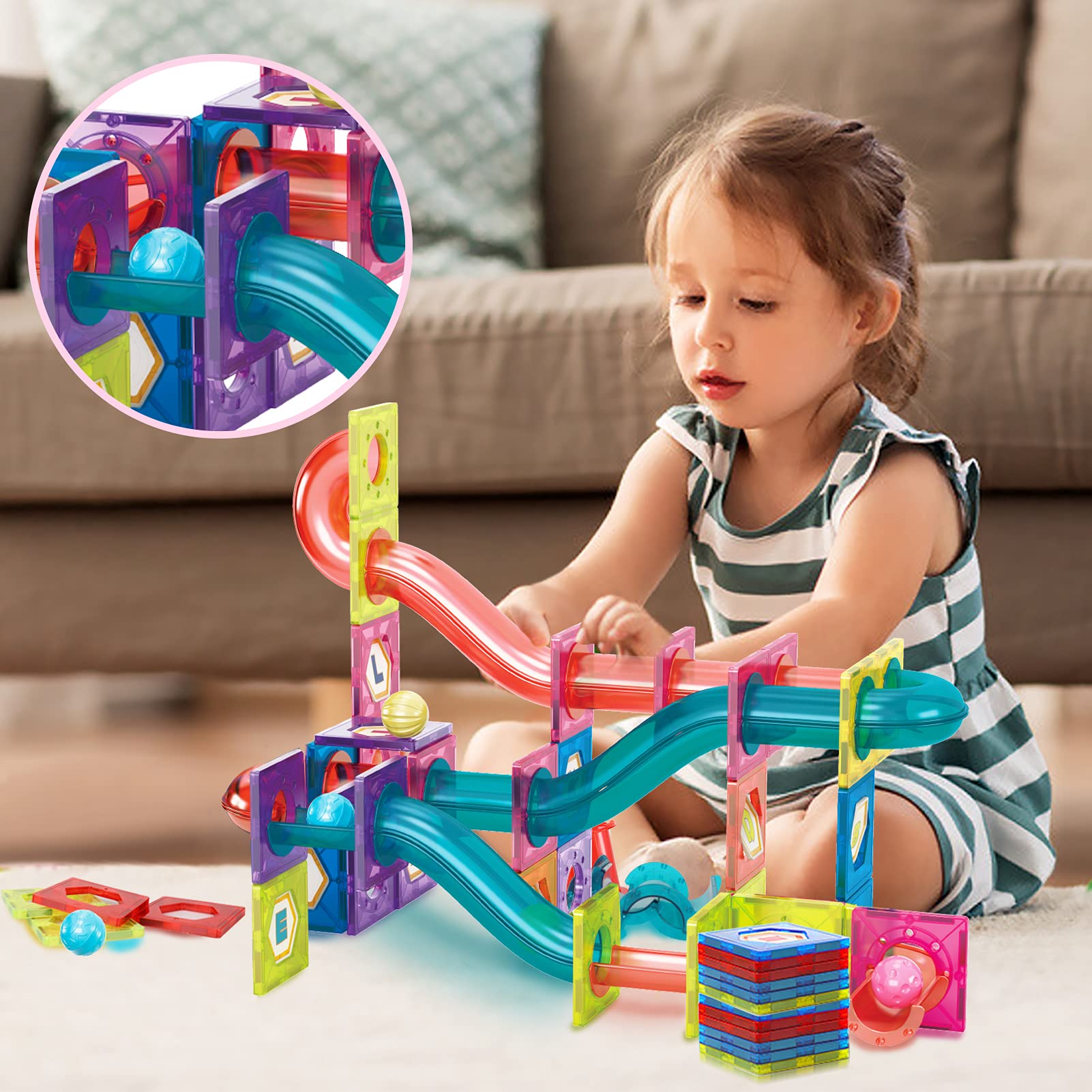 Buy HOMOFY Tiles 115Pcs Pipe Blocks for Kids 3D