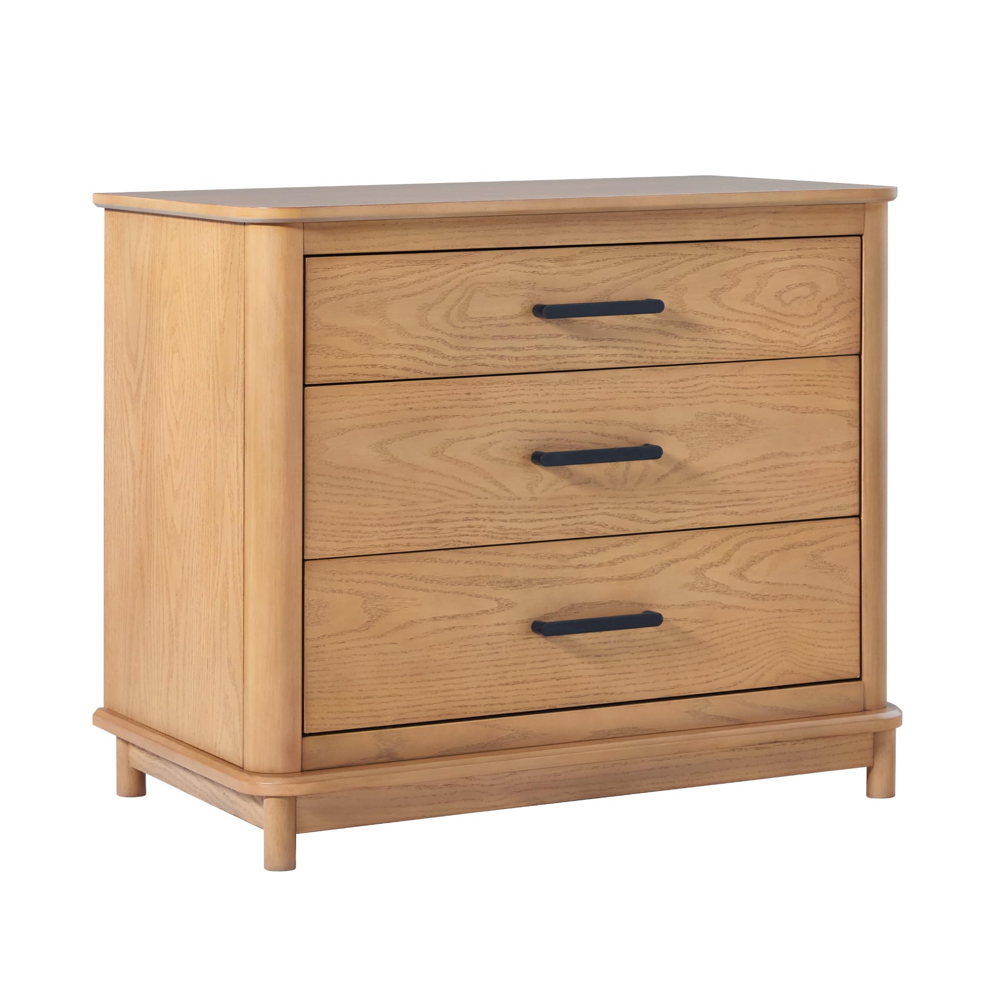 Diagram showing the overall dimensions of the Walker Edison 3-Drawer Nightstand: 30.25 inches width, 18.75 inches depth, and 26.13 inches height.