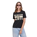 Ultra Game NFL Official Women\'s Distressed Graphics Super Soft Crew Neck T-Shirt, New Orleans Saints, Team Color, Medium