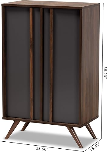 Miniatura 3 de Baxton Studio Zapateros, Gris/Nogal