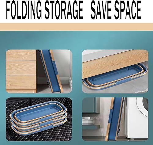 Miniatura 6 de Trapeador plano grande, para uso húmedo y seco, cabezal de trapeador giratorio de 360, mango largo ajustable de acero inoxidable de 54 pulgadas con