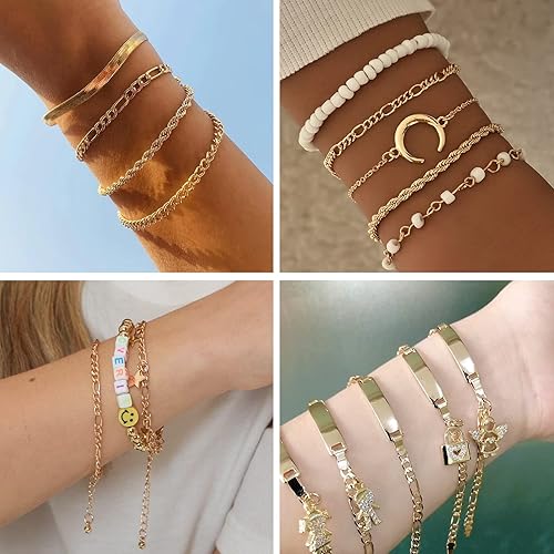 Miniatura 5 de 33 pies Cadena Figaro de acero inoxidable chapada en oro de 18 quilates, 0.138 in de ancho 304 cadenas de eslabones de acero inoxidable rollo a