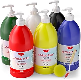 6 Colors Large Acrylic Paint Set (69 oz,2040 ml) Art Pain...