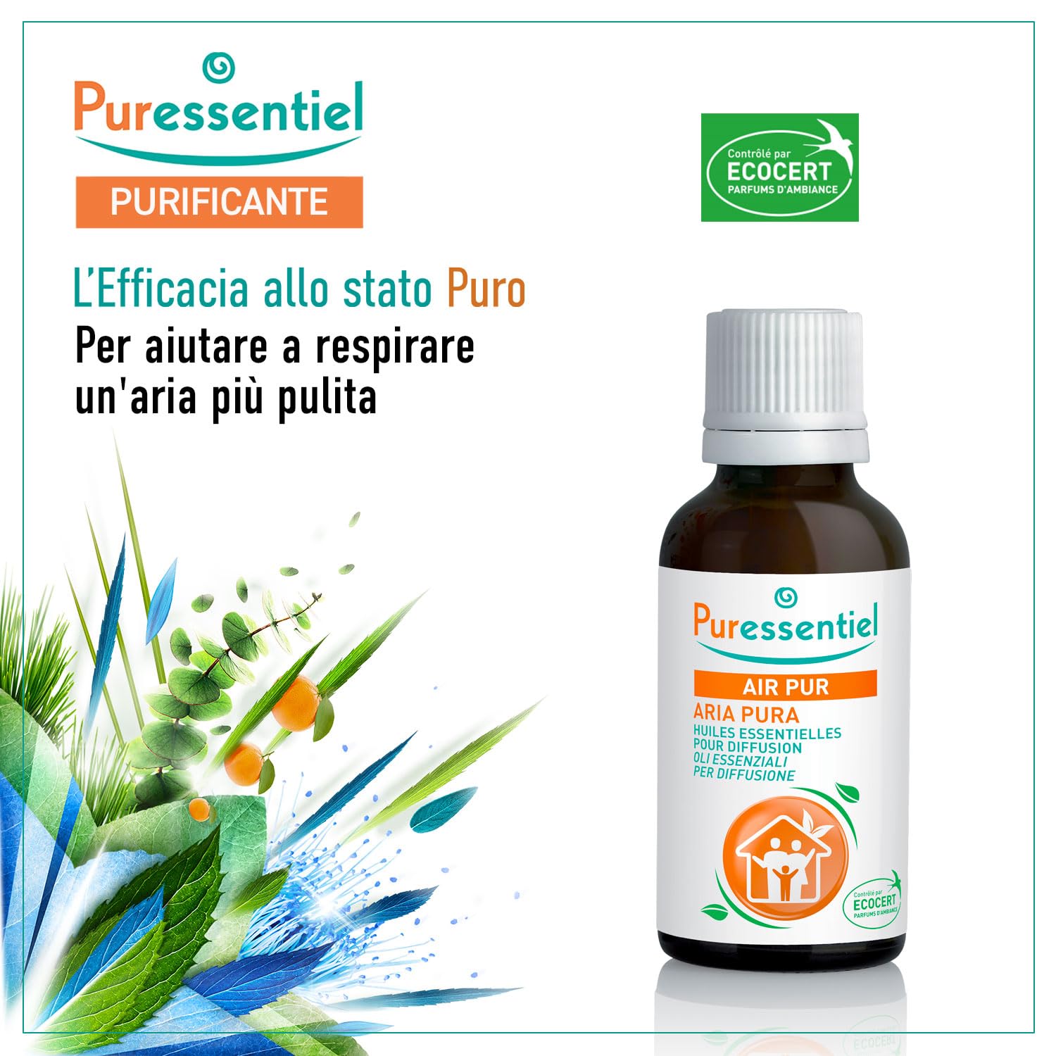 Puressentiel - Purificante - Miscela Oli Essenziali per Diffusione- Aria Pura - 100% puri e naturali - Aiuta a purificare l’aria e a combattere i cattivi odori - 30 ml